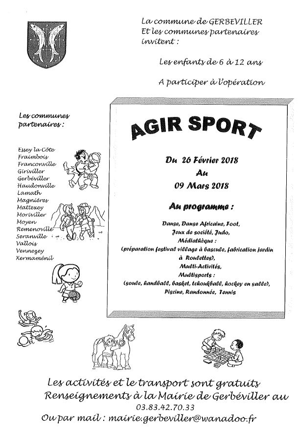 Agir Sport du 25 octobre au 5 novembre 2021