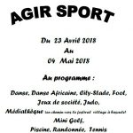 AGIR Sport Vacances de printemps 2018