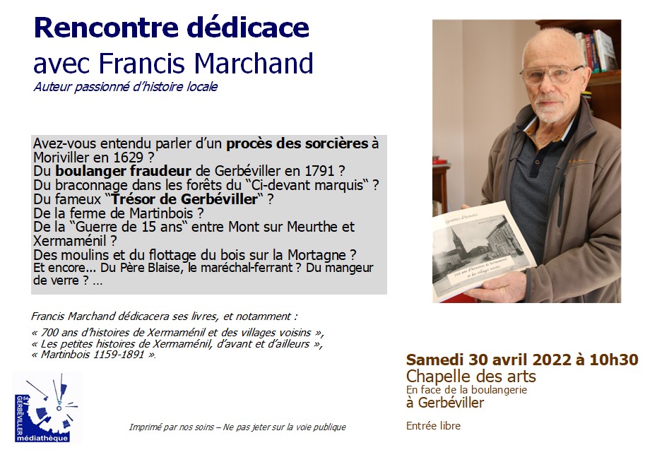 Rencontre dédicace avec Francis Marchand