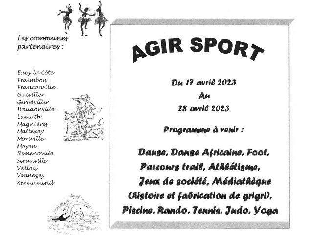 Agir Sport - du 23 octobre au 3 novembre 2023